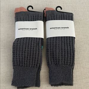AMERICAN TRENCH BUNDLE OF TWO PAIR
of Grey Waffle Crew Socks, size 6-10, NWT